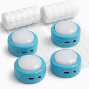 소형 음성 녹음 버튼 4개 세트 동물 커뮤니케이션을 위한 시끄러운 투명 개 고양이 녹음기 블루 펫