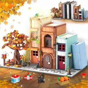 북엔드 빌딩 세트 가정용 책장 삽입 장식 미니어처 하우스 모델 1488개