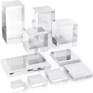 전시 제품 사진 소품용 Marsui 아크릴 큐브 10개 부티크 주얼리 화장품 공예 옷장 쇼용 투명 블록