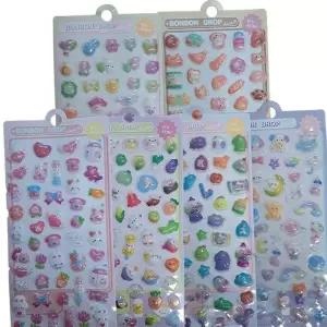 스티커 봉봉 드롭 스티커 귀여운캐릭터 하트 BON BON 3D 블록 캐릭터 스티커 입체 (