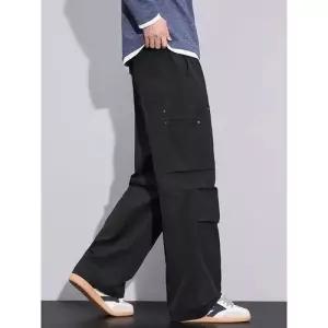 슬램덩크 팬츠 면 캐주얼 남성용 사계절 럭셔리 포켓 스트링 일자 HO1