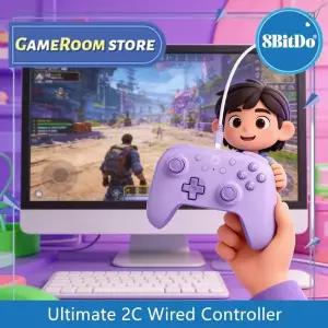 호환 PC 윈도우 1011 스팀 데크용 유선 게임 컨트롤러 라즈베리 파이 안드로이드 게임 8BitDo Ultimate 2C