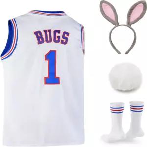 벅스 1 스페이스 남자 무비 저지 농구 헤드 후프 양말 화이트 S-XXL