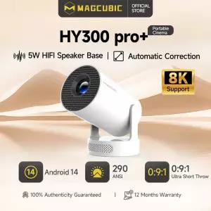 호환 Magcubic HY300 Pro  울트라 프로젝터 8K 720P 휴대용 프로젝터 WiFi 6 BT5.4 자동 수직 키스톤 5W 스