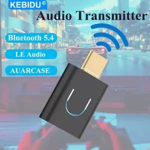 호환 KEBIDU 블루투스 5.4 오디오 송신기 APTX-Adaptive USB 스테레오 음악 어댑터 저지연 LE 오디오 송신