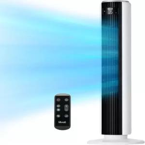 침실용 LEVOIT 타워 선풍기 25피트/초 속도 스탠딩 28dB의 조용한 수면 리모컨 12시간 타이머 5단 4모드