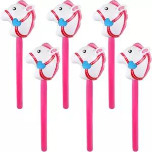 크리스마스 말 테마 생일 파티 장식용 풍선 포니 스틱 6종 소품 카우보이 의상 37인치 핑크