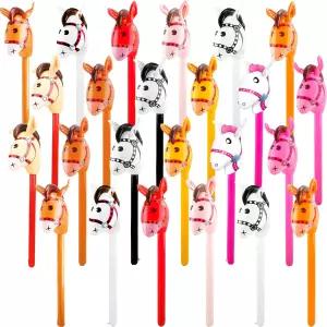 웨스트 카우보이 테마 파티를 위한 24팩 40인치 풍선 말 폭발 말머리 막대 귀여운 포니 12가지 색상