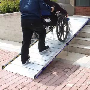 휠체어 경사로 계단 발판 장애인 진입판 패드 오름턱 경사면 알루미늄 접이식
