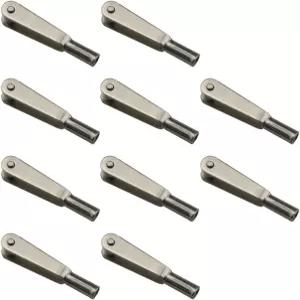 루이워 10PCS M2 스레드 클립 자가 잠금 금속 클레비스 수정 날개 RC 비행기 모델 부품 전기 평면 실버용