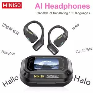 호환 번역기 이어폰 MINISO M98 AI 무선 헤드폰 사무실 채팅 헤드셋 ASMR 헤드셋 DIY APP AI 무선 헤드폰Mi