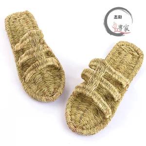 코스프레 남성용 밀짚 샌들, 수제 삼베 슬리퍼