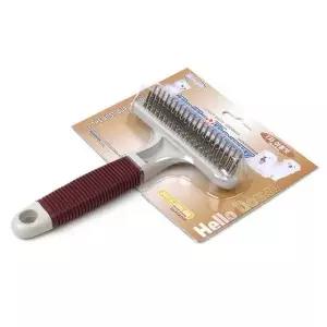 [골드스마일]반려동물 T자 이중빗 1p 애견브러쉬 강아지브러쉬 강아지빗 슬리커