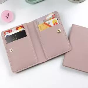 [셀러에이드]세로 6포켓 명함 신분증 신용카드 지갑 연보라1P 탄1P