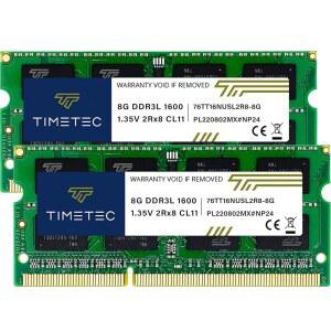 타임텍 프리미엄 16GB KIT(2x8GB) DDR3L / DDR3 1600MHz(DDR3L-1600) PC3L-12800 비-ECC 언버퍼링 1.35V / 1.5V CL11 2Rx8 듀얼 랭크 204 핀 SODIMM 노트북 노트북 RAM