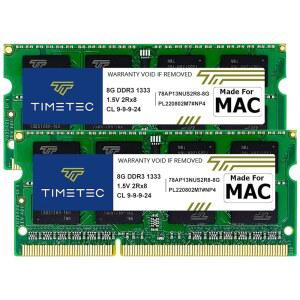 타임텍 16GB KIT(2x8GB), DDR3 1333MHz PC3-10600 CL9, Mac Book Pro(2011년 초/후기 13/15/17인치), (2010년 중반, 2011년 중반/후기 21.5/27인치), (2011년 중반) MAC RAM 업그레이드 지원