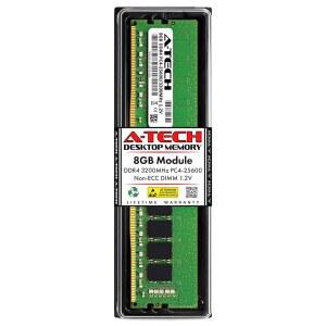 A-Tech 8GB DDR4 3200MHz UDIMM PC4-25600 (PC4-3200AA) CL22 DIMM 비ECC 데스크톱 RAM 메모리 모듈