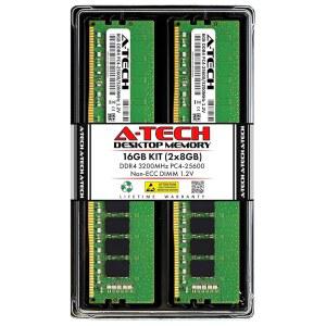 A-Tech 16GB(2x8GB) DDR4 3200MHz UDIMM PC4-25600(PC4-3200AA) CL22 DIMM 비ECC 데스크탑 RAM 메모리 모듈