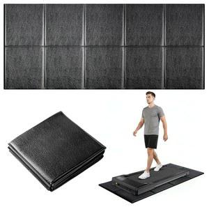 카펫 원목 바닥용 57인치 x 25인치 6MM 두꺼운 맞춤형 보행 패드 매트, 두꺼운 접이식 러닝머신 매트 카펫, 방수, 주문형, 미끄럼 방지, 소음 감소, 충격 흡수, 고무 폼 매트 장비 바닥 보호대