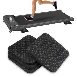 4개의 보행 패드 매트, 러닝머신 매트 패드, 4인치 x 4인치 x 0.2인치 양면 미끄럼 방지 운동 기구 매트, 바닥 보호용 고밀도 실리콘 방진 패드, 소음 감소