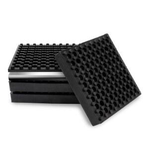 러닝머신, 세탁기, 건조기, 미끄럼 방지 소음 감소용 4팩 운동 장비 매트, 고강도 두꺼운 강철 내장 고무 패드, 4 x 4 x 0.8 인치