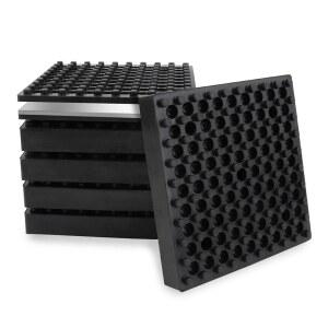 트레드밀, 세탁기, 건조기, 미끄럼 방지 소음 감소용 6팩 운동 장비 매트, 고강도 두꺼운 강철 내장 고무 패드, 4 x 4 x 0.8 인치