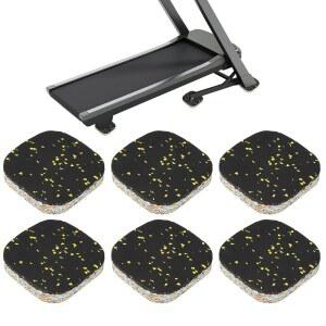 파티킬 6개 러닝머신 매트 패드, 4x4x0.8 고밀도 폼 방진 패드 방음 바닥 매트 운동 기구 매트 카펫 보호 소음 감소 홈 체육관, 옐로우