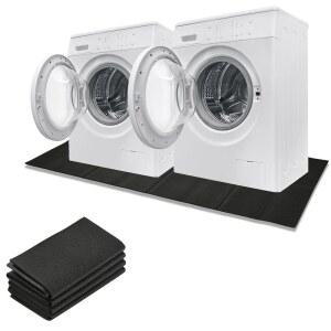 세탁기 및 건조기용 접이식 방진 매트, 63인치 x 29.5인치 대형 방진 패드, 소음 감소 및 바닥 보호를 위한 방수 미끄럼 방지 고무 매트, 블랙, 대부분의 세탁기 및 트레드밀에 적합