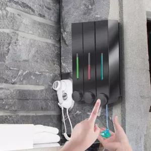 키밍 벽걸이 샴푸 디스펜서 3구 호텔 물비누 세제통 벽걸이형 호텔 가정