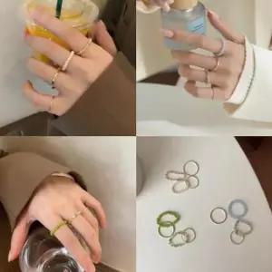 링반지 반지세트 원석 실반지 비즈 레이어드링 4개세트