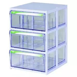 다용도수납함 깊은서랍 투명 책상정리함 3단 서랍칸막이 세트