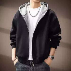 스콕 남친 가을 캐주얼 카디건 상의 집업 투톤 후드 JEN3