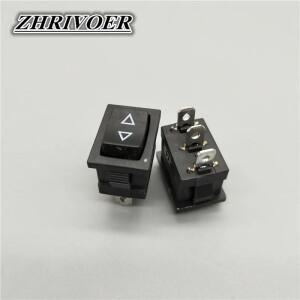 5Pcs KCD1 1521mm 3pin 로커 스위치 전원 10A125V 화살표 셀프 리셋순간 푸시 버튼