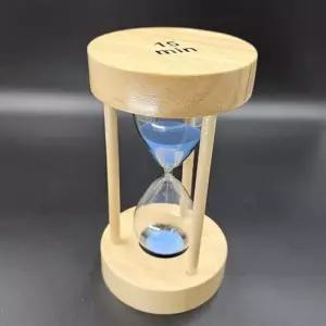 원목 모래시계 타이머 유리 탁상시계 사우나 15분 모래시계