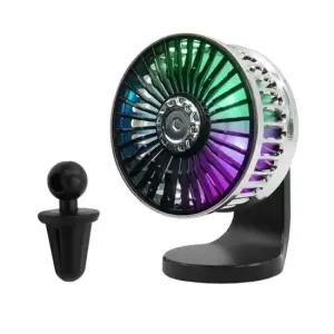 차량용선풍기 차량용 사무실용 USB 터보 선풍기 송풍구 스탠드 실버