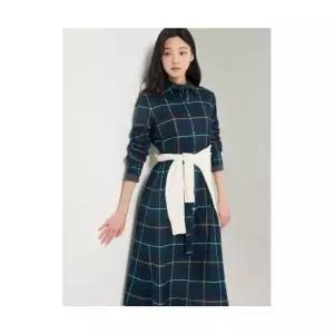 매장정품 빈폴 BEANPOLE LADIES 기모 헤릿체크 셔츠 원피스 네이비 (BF5971C01R) BF5971C01R 655009