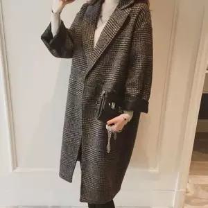 겨울코트 클래식 체크 롱기장 코트 여유핏 버튼 데일리 겨울