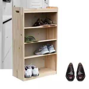 사무실신발장 좁은 틈새 신발장 슬림 현관 오픈 사무실 4단 원목