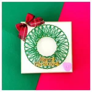 수업교구- 스트링아트 크리스마스 리스 만들기 4인용 올인원구성