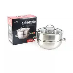 [콩심팥심]인덕션겸용 2단 스텐 찜기 (28cm)