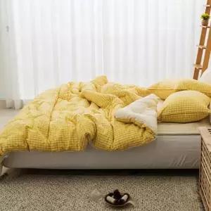 체크이불 가을 이불패드 사계절 이불 퀸 Q 옐로우 체크이불