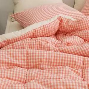 체크이불 가을 이불패드 베개 이불 슈퍼싱글 SS 핑크