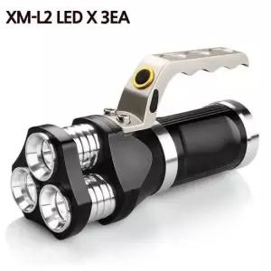 충전식손전등 3600루멘 3구 충전식 서치라이트 손전등 L2