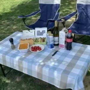 캠핑 PVC 방수 테이블보 4인용 체크믹스 방수식탁보