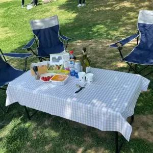 [콩심팥심]P1 PVC 방수 테이블보 2인용 체크브라운