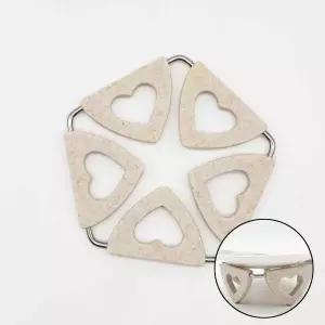 [콩심팥심]F1 접이식 냄비받침대 오각베이지