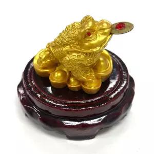돈 들어오는 재물 금두꺼비 받침 세트 (황금색)