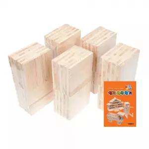 샘통 카프라 500pcs(미송)+예제집 원목 블럭 교구 쌓기나무 블럭쌓기