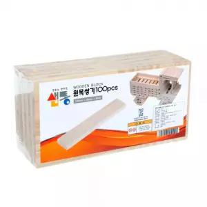 샘통 카프라 100pcs(미송) 원목 블럭 교구 쌓기나무 블럭쌓기