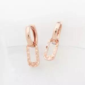 러블리귀걸이 금침 로즈골드 미니 컷팅 원터치 링 귀걸이 14K